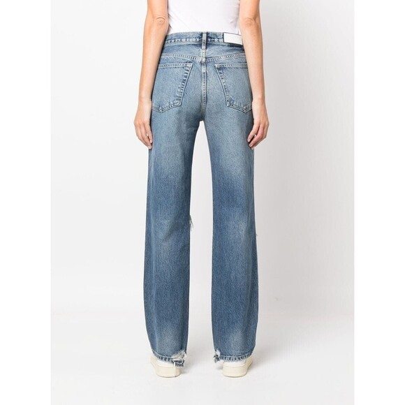 RE/DONE Women Jeans 90's High Rise Loose Destroyed Mar Button Fly Sz 29 NWT $325 - Picture 10 of 13